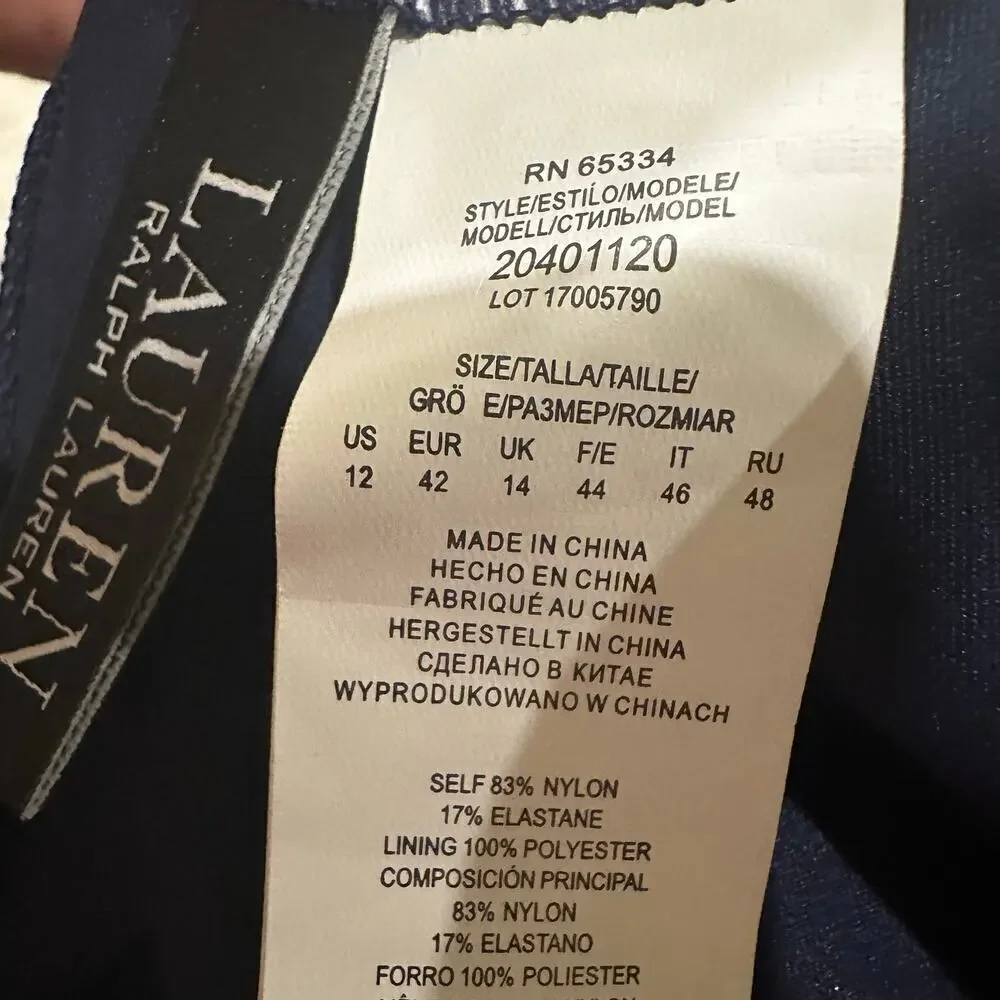 Lauren Ralph Lauren Women's Toggle Trim Tankini Top Dark Navy Swimwear